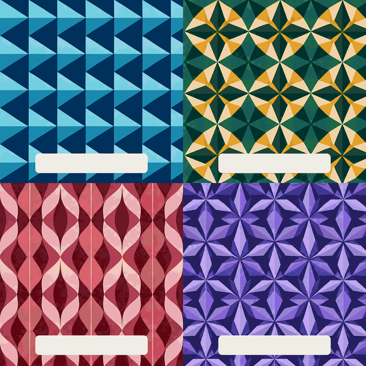 Four visual examples of wallpaper group symmetry